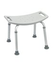 Shower stool from aluminium, silver frame and white seat